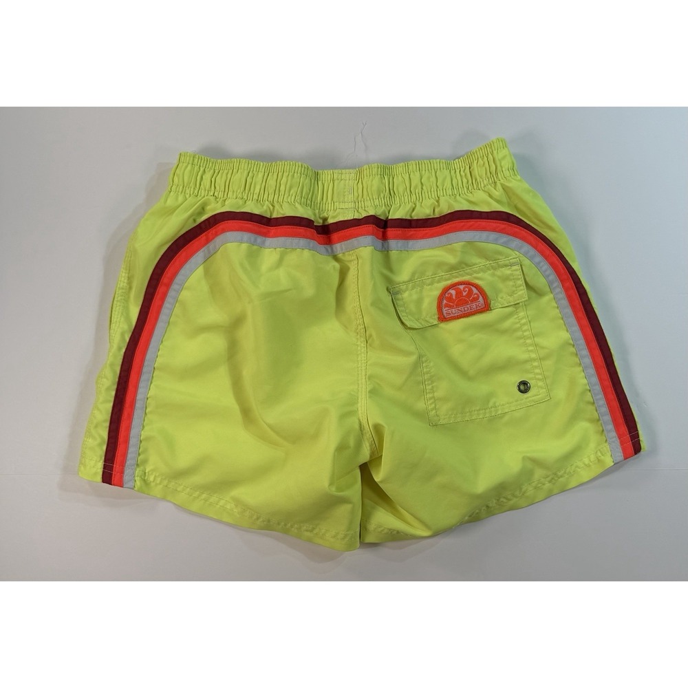 Sundek Swim Trunks Youth Size 14 Neon Yellow Board Shorts Surf Kids